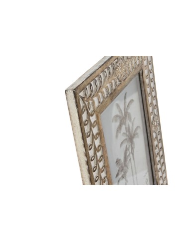 Cornice Portafoto Home ESPRIT Bianco Naturale Cristallo Legno di mango Fiore Indiano 31,5 x 2 x 36,5 cm Cornice Portafoto Home ESPRIT Bianco Naturale Cristallo Legno di mango Fiore Indiano 31,5 x 2 x 36,5 cm