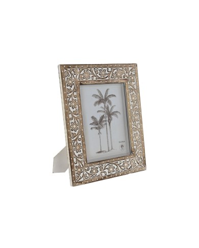 Cornice Portafoto Home ESPRIT Bianco Naturale Cristallo Legno di mango Indiano 31,5 x 2 x 36,5 cm Cornice Portafoto Home ESPRIT Bianco Naturale Cristallo Legno di mango Indiano 31,5 x 2 x 36,5 cm