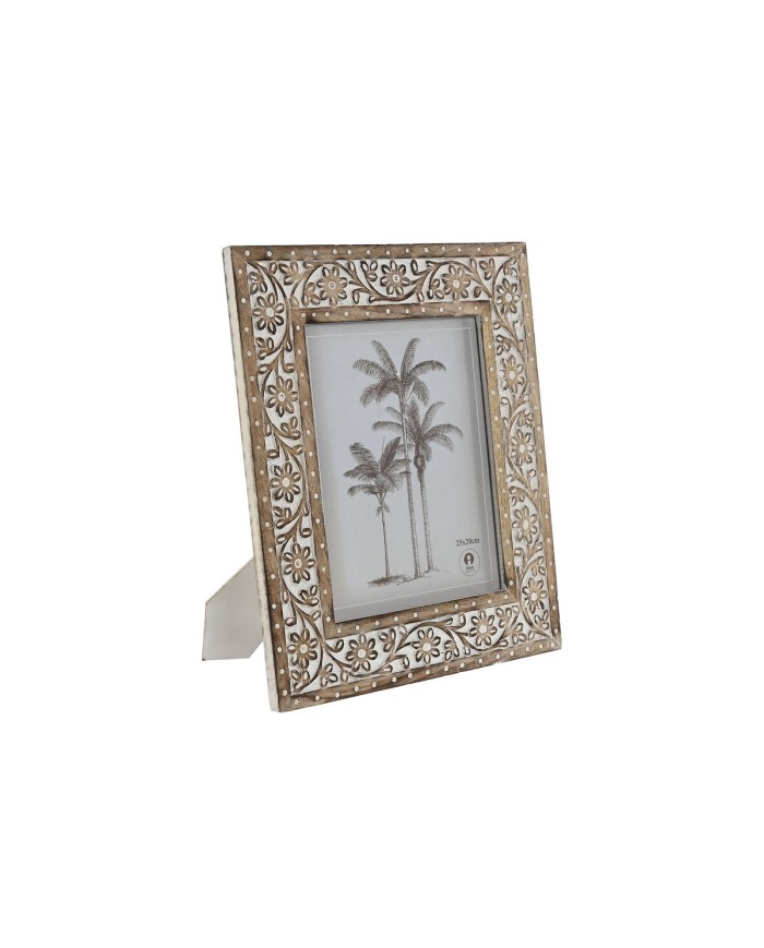 Cornice Portafoto Home ESPRIT Bianco Naturale Cristallo Legno di mango Indiano 31,5 x 2 x 36,5 cm Cornice Portafoto Home ESPRIT Bianco Naturale Cristallo Legno di mango Indiano 31,5 x 2 x 36,5 cm