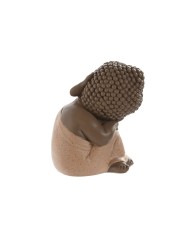 Statua Decorativa Home ESPRIT Arancio Corallo Lime Resina Buddha Orientale 8 x 8 x 12,5 cm (3 Unità)