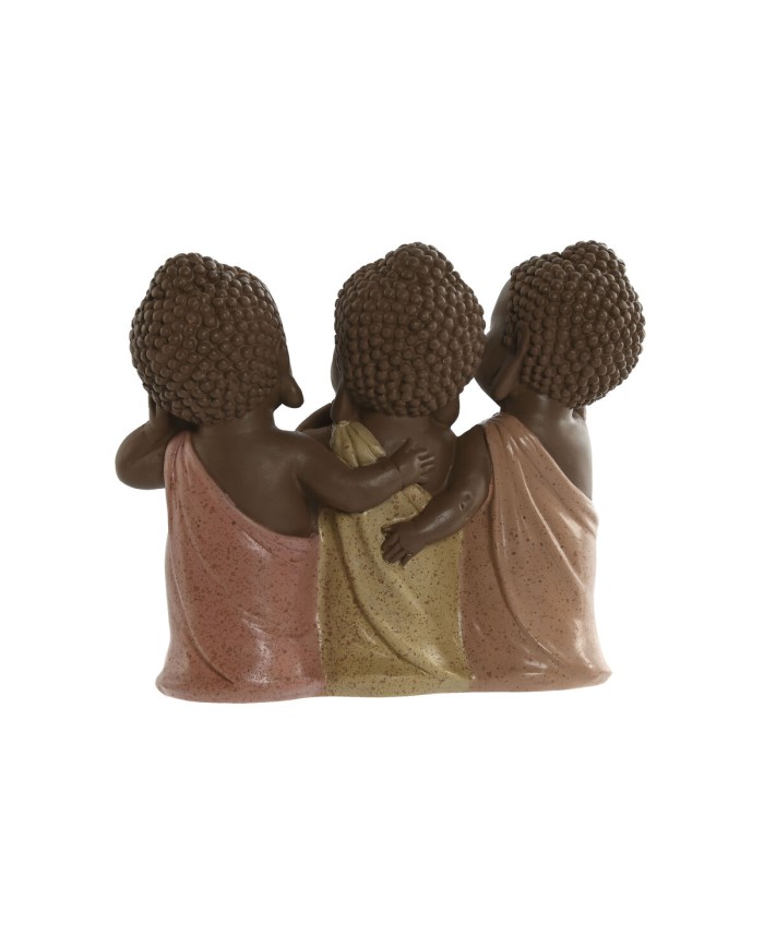 Statua Decorativa Home ESPRIT Arancio Corallo Lime Resina Buddha Orientale 15,5 x 6 x 13 cm