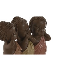 Statua Decorativa Home ESPRIT Arancio Corallo Lime Resina Buddha Orientale 15,5 x 6 x 13 cm