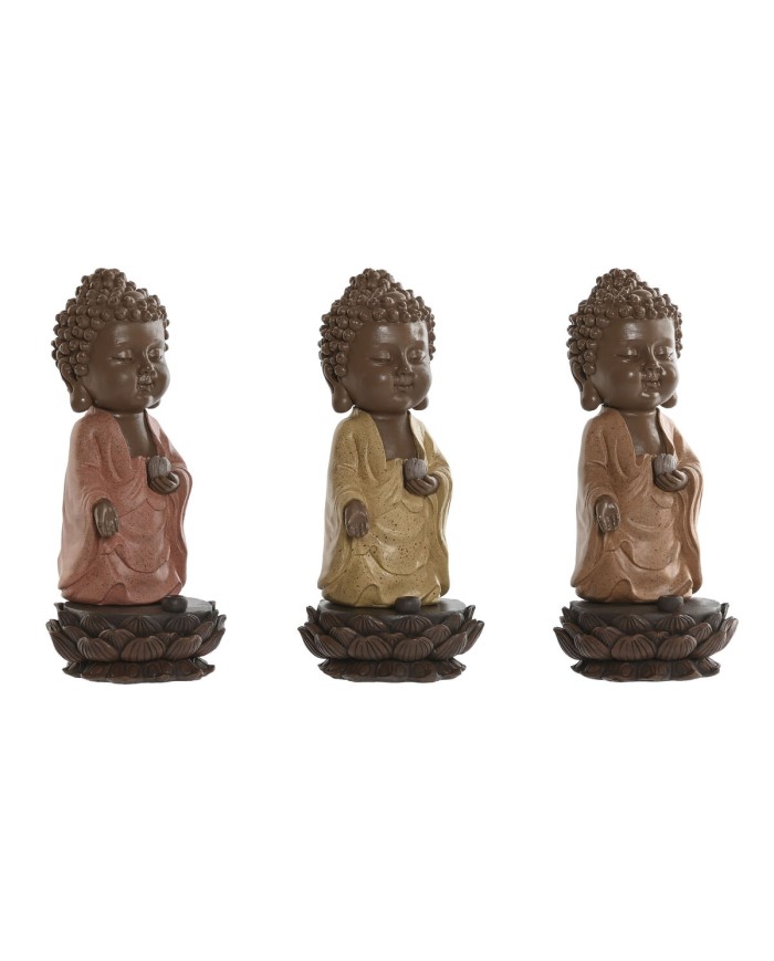 Statua Decorativa Home ESPRIT Marrone Arancio Corallo Lime Resina Buddha Orientale 9 x 9 x 21 cm (3 Unità) Statua Decorativa Home ESPRIT Marrone Arancio Corallo Lime Resina Buddha Orientale 9 x 9 x 21 cm (3 Unità)