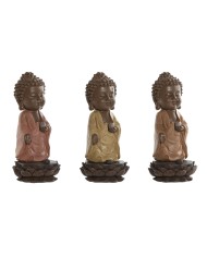 Statua Decorativa Home ESPRIT Marrone Arancio Corallo Lime Resina Buddha Orientale 9 x 9 x 21 cm (3 Unità) Statua Decorativa Home ESPRIT Marrone Arancio Corallo Lime Resina Buddha Orientale 9 x 9 x 21 cm (3 Unità)