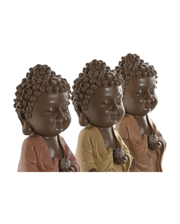 Statua Decorativa Home ESPRIT Marrone Arancio Corallo Lime Resina Buddha Orientale 9 x 9 x 21 cm (3 Unità) Statua Decorativa Home ESPRIT Marrone Arancio Corallo Lime Resina Buddha Orientale 9 x 9 x 21 cm (3 Unità)