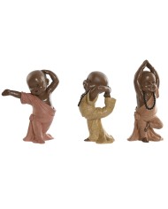 Statua Decorativa Home ESPRIT Marrone Arancio Corallo Lime Resina Frate Orientale 13 x 6 x 12,5 cm (3 Unità) Statua Decorativa Home ESPRIT Marrone Arancio Corallo Lime Resina Frate Orientale 13 x 6 x 12,5 cm (3 Unità)