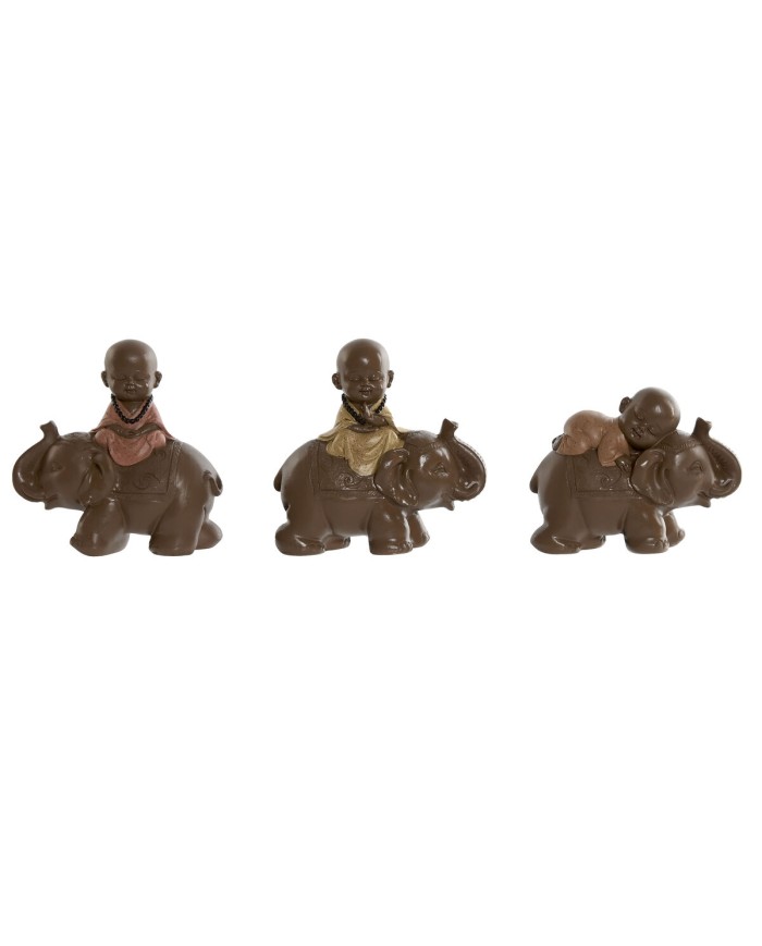 Statua Decorativa Home ESPRIT Marrone Arancio Corallo Lime Resina Frate Orientale 13 x 6 x 12,5 cm (3 Unità) Statua Decorativa Home ESPRIT Marrone Arancio Corallo Lime Resina Frate Orientale 13 x 6 x 12,5 cm (3 Unità)