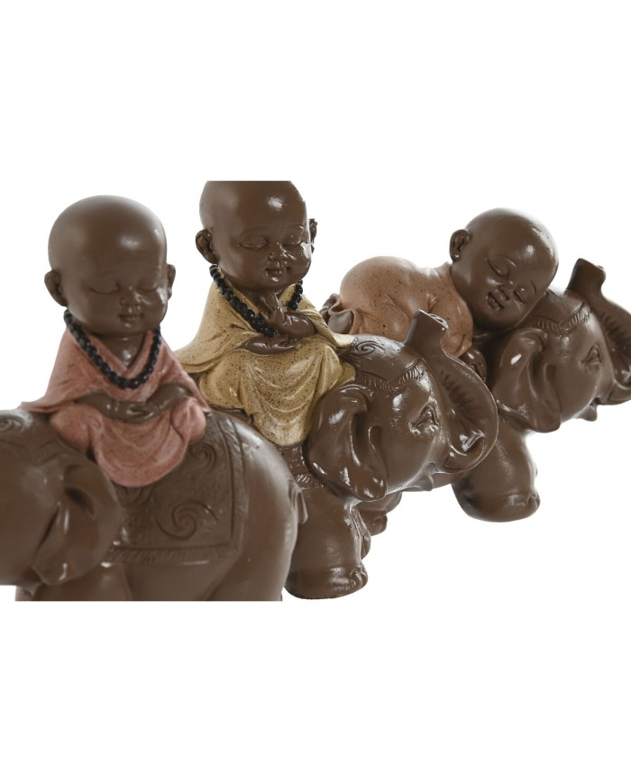 Statua Decorativa Home ESPRIT Marrone Arancio Corallo Lime Resina Frate Orientale 13 x 6 x 12,5 cm (3 Unità) Statua Decorativa Home ESPRIT Marrone Arancio Corallo Lime Resina Frate Orientale 13 x 6 x 12,5 cm (3 Unità)