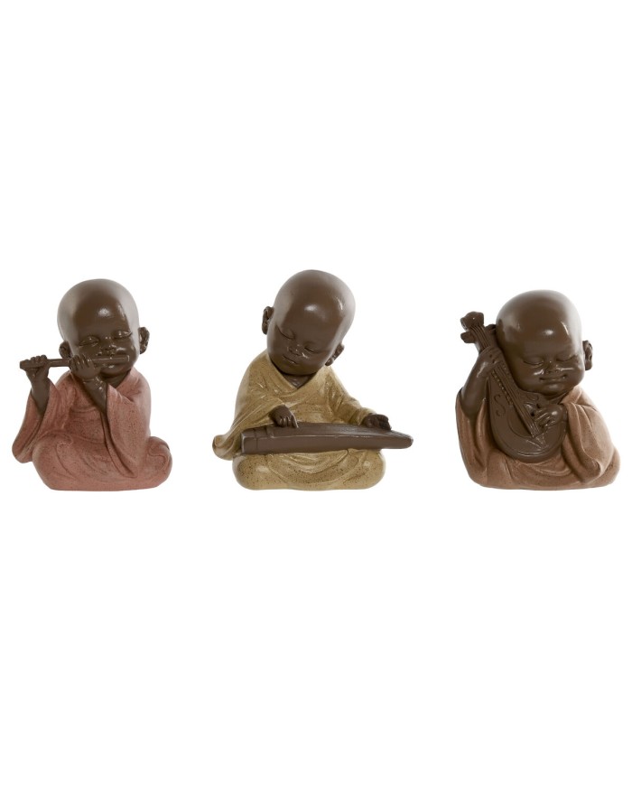 Statua Decorativa Home ESPRIT Arancio Corallo Lime Resina Frate Orientale 10 x 7 x 11 cm (3 Unità) Statua Decorativa Home ESPRIT Arancio Corallo Lime Resina Frate Orientale 10 x 7 x 11 cm (3 Unità)