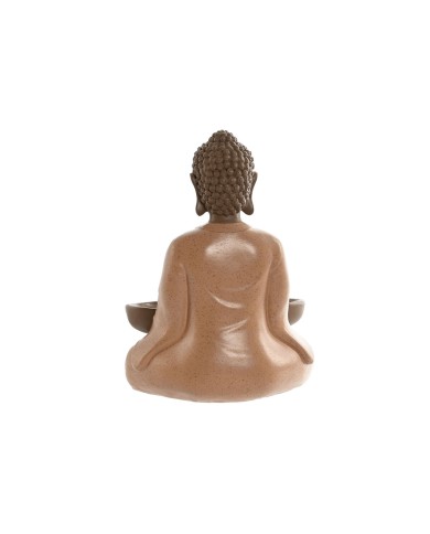 Statua Decorativa Home ESPRIT Arancio Corallo Lime Resina Buddha Orientale 19,5 x 16 x 25,5 cm (3 Unità)