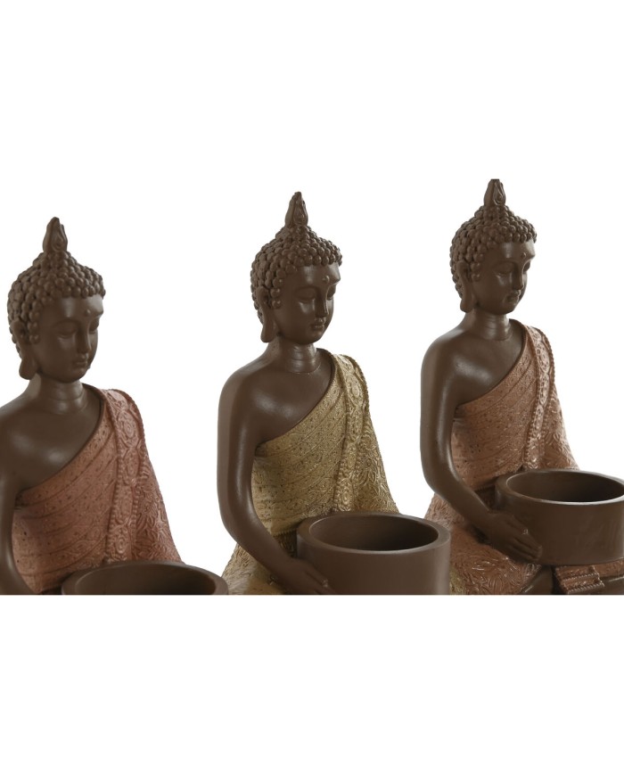 Portacandele Home ESPRIT Marrone Arancio Corallo Lime Resina 28 x 8,5 x 17 cm Portacandele Home ESPRIT Marrone Arancio Corallo Lime Resina 28 x 8,5 x 17 cm