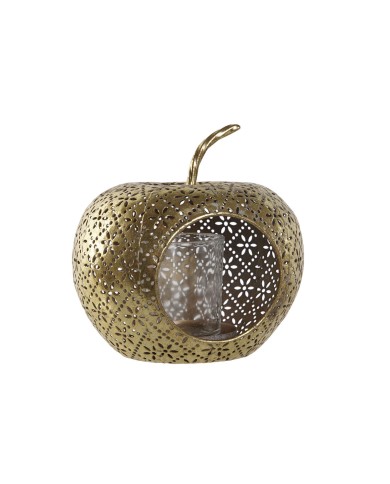 Portacandele Home ESPRIT Dorato Metallo Cristallo 14 x 14 x 13 cm