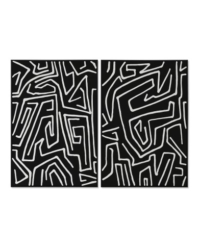 Quadro Home ESPRIT Bianco Nero Moderno 83 x 4 x 123 cm (2 Unità)