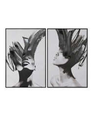 Quadro Home ESPRIT Bianco Nero Moderno 83 x 4 x 123 cm (2 Unità) Quadro Home ESPRIT Bianco Nero Moderno 83 x 4 x 123 cm (2 Unità)