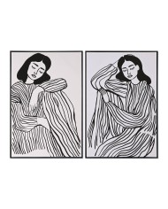 Quadro Home ESPRIT Bianco Nero Moderno 83 x 4 x 123 cm (2 Unità) Quadro Home ESPRIT Bianco Nero Moderno 83 x 4 x 123 cm (2 Unità)