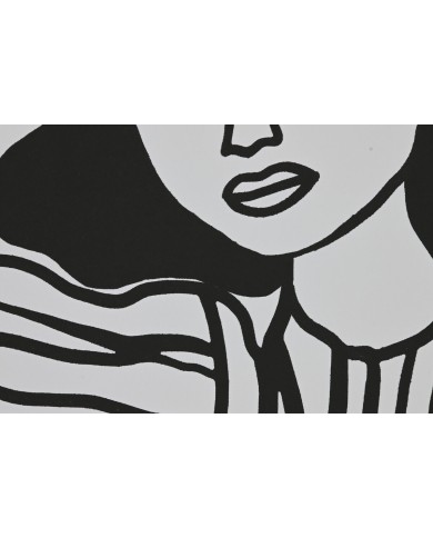 Quadro Home ESPRIT Bianco Nero Donna Scandinavo 83 x 4 x 123 cm (2 Unità)