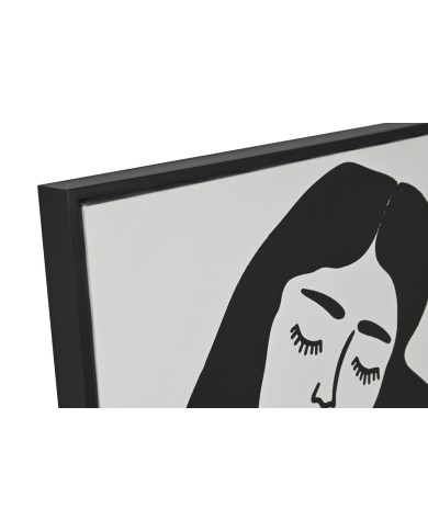 Quadro Home ESPRIT Bianco Nero Donna Scandinavo 83 x 4 x 123 cm (2 Unità)
