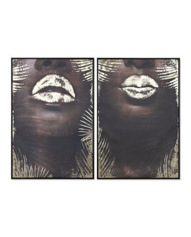 Quadro Home ESPRIT Nero Dorato 83 x 4 x 123 cm (2 Unità)