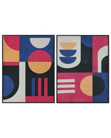 Quadro Home ESPRIT Azzurro Nero Moderno Città 63 x 3 x 83 cm (2 Unità)