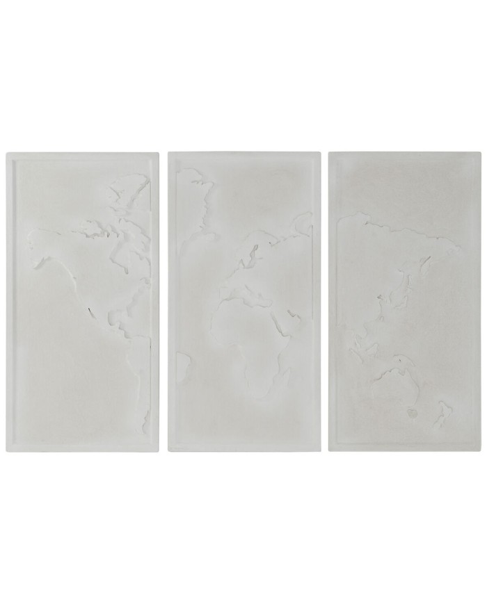 Decorazione da Parete Home ESPRIT Bianco Moderno Mappamondo 180 x 4 x 120 cm (3 Pezzi) Decorazione da Parete Home ESPRIT Bianco Moderno Mappamondo 180 x 4 x 120 cm (3 Pezzi)