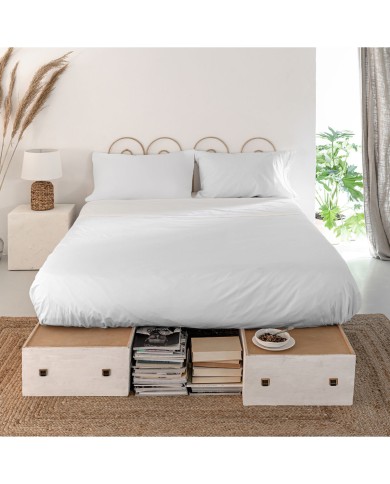 Lenzuolo Superiore HappyFriday Basic Bianco 240 x 270 cm Lenzuolo Superiore HappyFriday Basic Bianco 240 x 270 cm