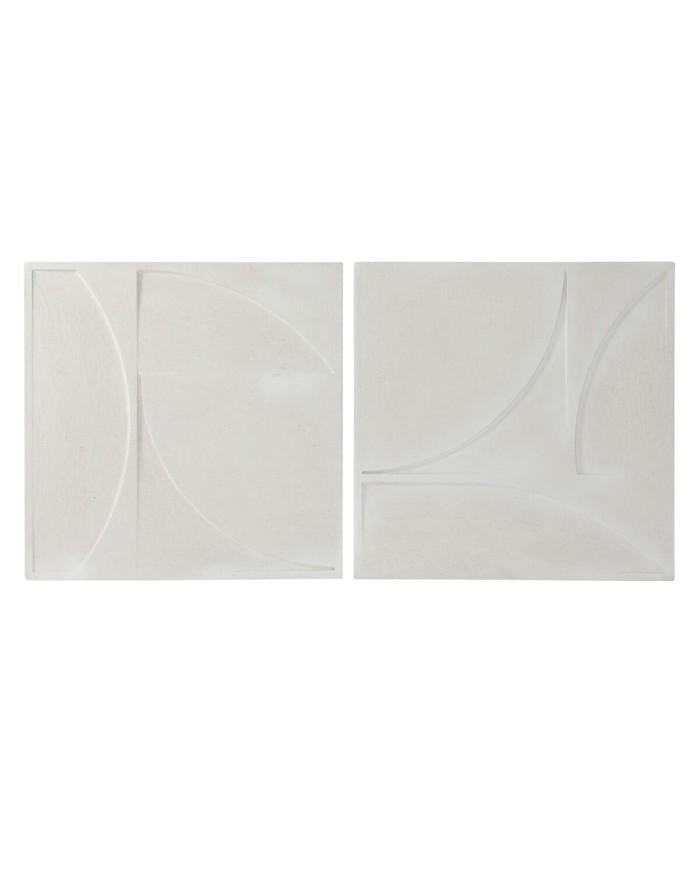 Decorazione da Parete Home ESPRIT Bianco Moderno 80 x 4 x 80 cm (2 Unità) Decorazione da Parete Home ESPRIT Bianco Moderno 80 x 4 x 80 cm (2 Unità)