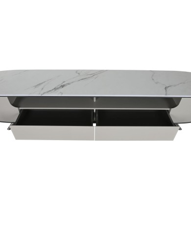 Mobile TV Home ESPRIT Bianco Beige 220 x 42 x 41,5 cm