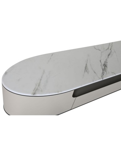 Mobile TV Home ESPRIT Bianco Beige 220 x 42 x 41,5 cm