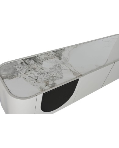 Mobile TV Home ESPRIT Bianco Nero Beige 200 x 40 x 42 cm