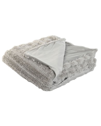 Coperta Home ESPRIT Grigio chiaro 220 x 240 x 1 cm Coperta Home ESPRIT Grigio chiaro 220 x 240 x 1 cm