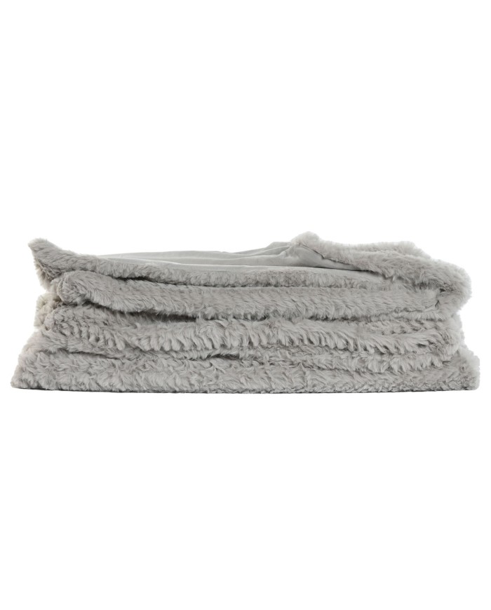 Coperta Home ESPRIT Grigio chiaro 220 x 240 x 1 cm Coperta Home ESPRIT Grigio chiaro 220 x 240 x 1 cm