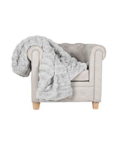 Coperta Home ESPRIT Grigio chiaro 220 x 240 x 1 cm Coperta Home ESPRIT Grigio chiaro 220 x 240 x 1 cm