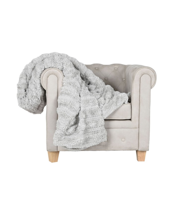 Coperta Home ESPRIT Grigio chiaro 220 x 240 x 1 cm Coperta Home ESPRIT Grigio chiaro 220 x 240 x 1 cm