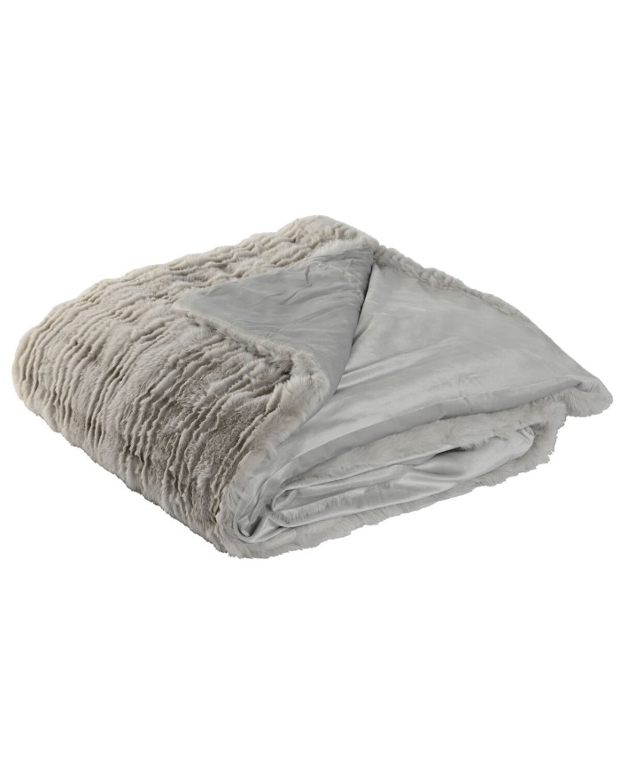 Coperta Home ESPRIT Grigio chiaro 220 x 240 x 1 cm