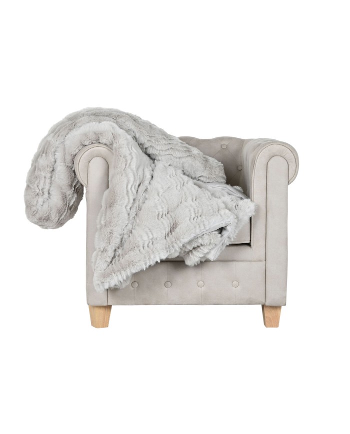 Coperta Home ESPRIT Grigio chiaro 220 x 240 x 1 cm
