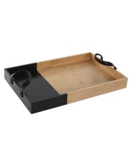 Vassoio per aperitivi Home ESPRIT Nero Naturale Moderno 42 x 27 x 4,5 cm Vassoio per aperitivi Home ESPRIT Nero Naturale Moderno 42 x 27 x 4,5 cm