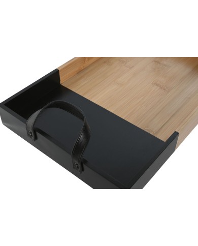 Vassoio per aperitivi Home ESPRIT Nero Naturale Moderno 42 x 27 x 4,5 cm