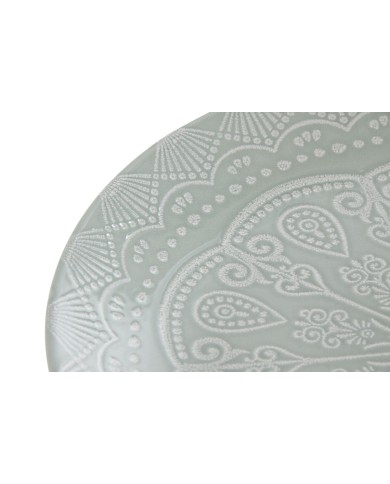 Set di piatti Home ESPRIT Verde Gres Mandala Arabo 27 x 27 x 2,5 cm