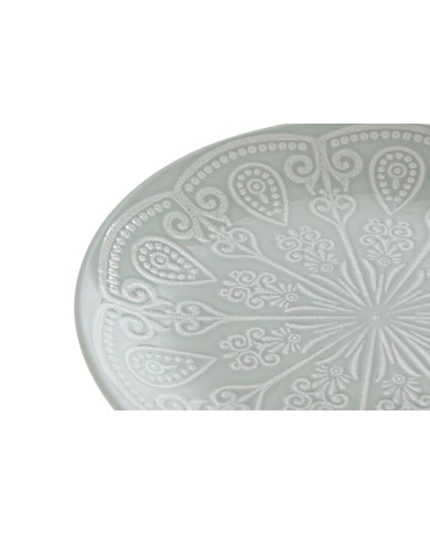 Set di piatti Home ESPRIT Verde Gres Mandala Arabo 19,8 x 19,8 x 2 cm