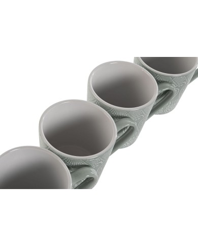 Set di 4 Tazze Mug Home ESPRIT Verde Gres 360 ml 9,5 x 13 x 9,2 cm Mandala Set di 4 Tazze Mug Home ESPRIT Verde Gres 360 ml 9,5 x 13 x 9,2 cm Mandala