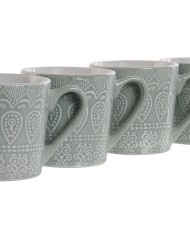 Set di 4 Tazze Mug Home ESPRIT Verde Gres 360 ml 9,5 x 13 x 9,2 cm Mandala Set di 4 Tazze Mug Home ESPRIT Verde Gres 360 ml 9,5 x 13 x 9,2 cm Mandala