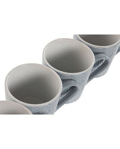 Set di 4 Tazze Mug Home ESPRIT Azzurro Gres 340 ml 13 x 9,5 x 9,2 cm Mandala Set di 4 Tazze Mug Home ESPRIT Azzurro Gres 340 ml 13 x 9,5 x 9,2 cm Mandala