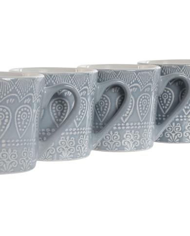 Set di 4 Tazze Mug Home ESPRIT Azzurro Gres 340 ml 13 x 9,5 x 9,2 cm Mandala Set di 4 Tazze Mug Home ESPRIT Azzurro Gres 340 ml 13 x 9,5 x 9,2 cm Mandala