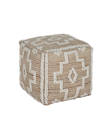Poggiapiedi Home ESPRIT Bianco Naturale 45 x 45 x 45 cm Poggiapiedi Home ESPRIT Bianco Naturale 45 x 45 x 45 cm