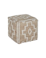 Poggiapiedi Home ESPRIT Bianco Naturale 45 x 45 x 45 cm