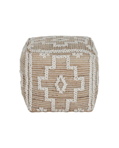 Poggiapiedi Home ESPRIT Bianco Naturale 45 x 45 x 45 cm Poggiapiedi Home ESPRIT Bianco Naturale 45 x 45 x 45 cm