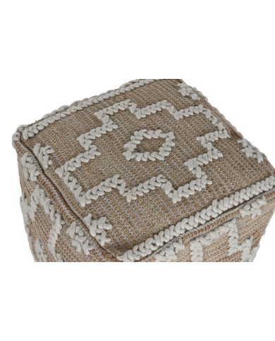 Poggiapiedi Home ESPRIT Bianco Naturale 45 x 45 x 45 cm Poggiapiedi Home ESPRIT Bianco Naturale 45 x 45 x 45 cm