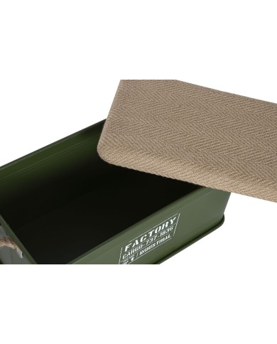 Set di Bauli Home ESPRIT Verde scuro Naturale Metallo Corda Fibra 69 X 37 X 37,5 cm (3 Unità)