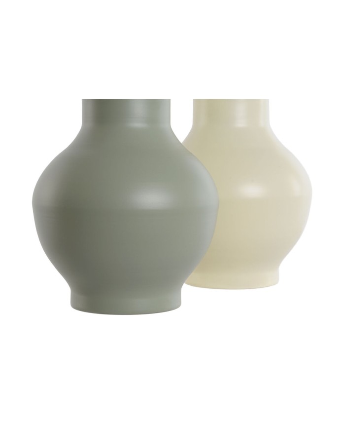 Vaso Home ESPRIT Verde Crema Metallo 20 x 20 x 34,5 cm (2 Unità) Vaso Home ESPRIT Verde Crema Metallo 20 x 20 x 34,5 cm (2 Unità)