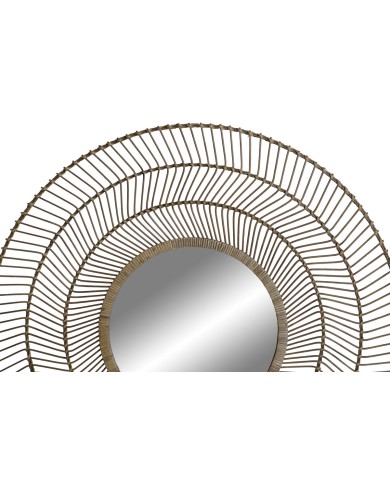 Specchio da parete Home ESPRIT Naturale Tropicale 110 x 2,5 x 110 cm